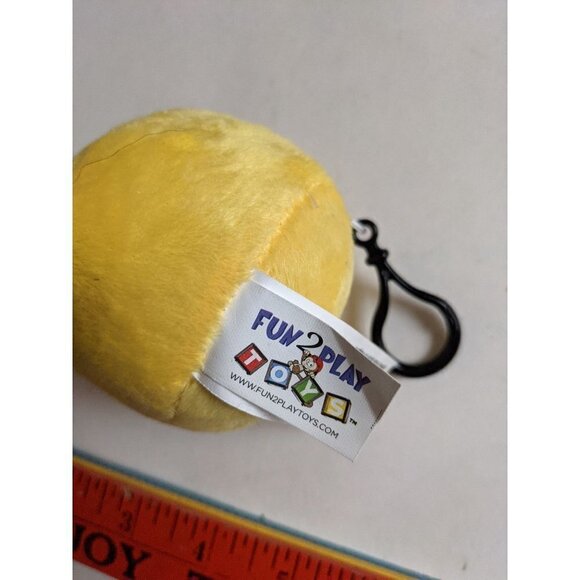 Fun 2 Play Emoji Happy Face Grinning Yellow Feet 4" Plush Stuffed Lemon - Picture 9 of 10